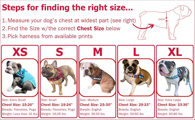 Adjustable Dog Harness– No Pull, No Choke – for English Bulldogs, French Bulldogs, Pugs & Broad-Chested Breeds – Easy, Safe Walks (Skull, Large)