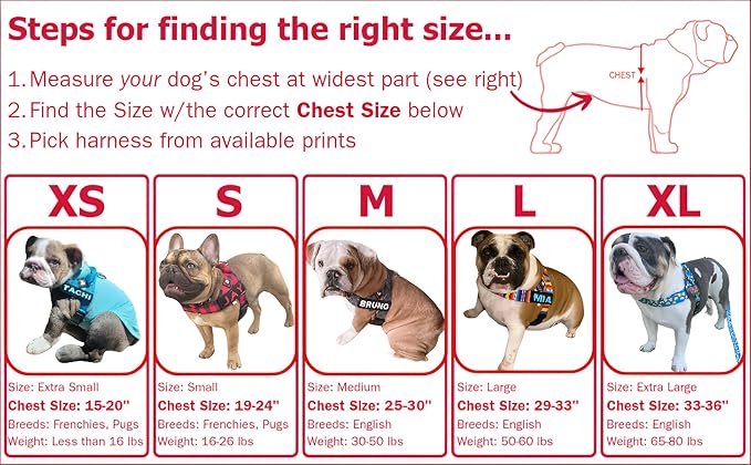 Adjustable Dog Harness– No Pull, No Choke – for English Bulldogs, French Bulldogs, Pugs & Broad-Chested Breeds – Easy, Safe Walks (Star Brights, Small)