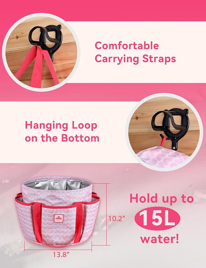 11-Piece Horse Grooming Kit with Waterproof Tote Pink Garnet | 10 coordinated horse grooming tools with comfort-grip designs and a spacious waterproof tote for complete horse grooming