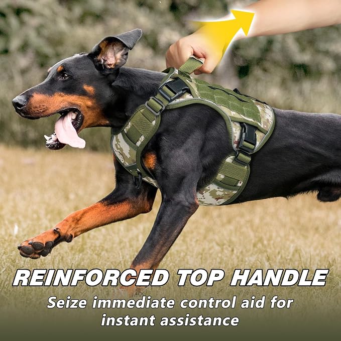 WINGOIN Tactical Dog Harness for Extra Large Dogs, No Pull Dog Harness | with Handle,Adjustable Reflective,Military K9 Style,Big Size Dog Vest,for German Shepherd,for Walking Training Hunting