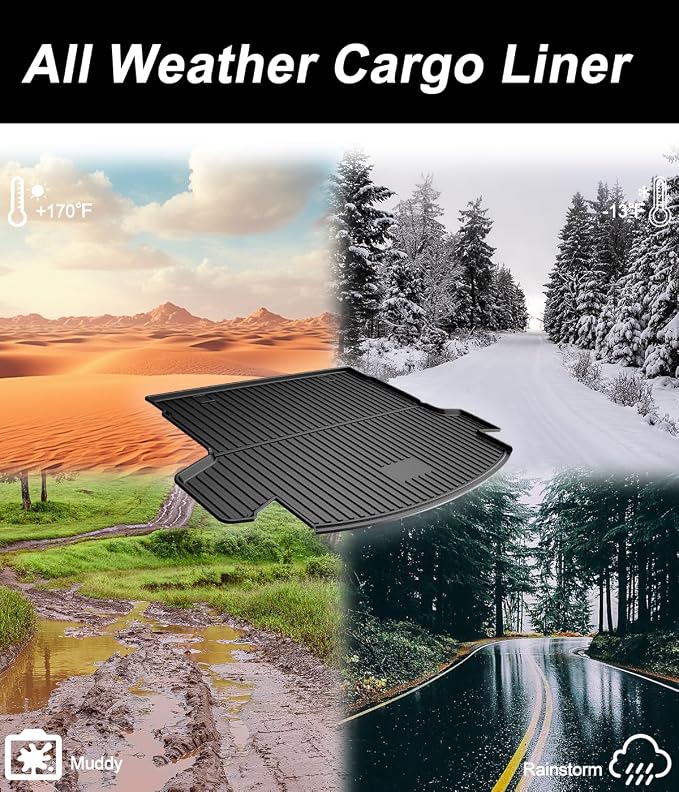 All Weather Cargo Liner Fit for 2020-2022 Honda CR-V (Only for Hybrid) - Custom Fit TPE Rubber Trunk Mat Accessories for Honda CRV Hybrid 2020-2022