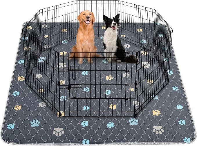 Aitmexcn Washable Pee Pads for Dogs, 2 Pack Extra Large Reusable Puppy Training Pads, Heavy Absorbency, Leak-Resistant Non-Slip Dog Mats for Playpens, Whelping and Senior Dogs (54"x54")