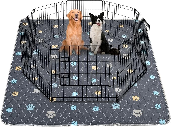 Aitmexcn Washable Pee Pads for Dogs, Extra Large 72"x72", 2 Pack Reusable Puppy Training Pads, Heavy Absorbency, Leak-Resistant Non-Slip Mats for Whelping Boxes, Large Playpens and Senior Dog Care