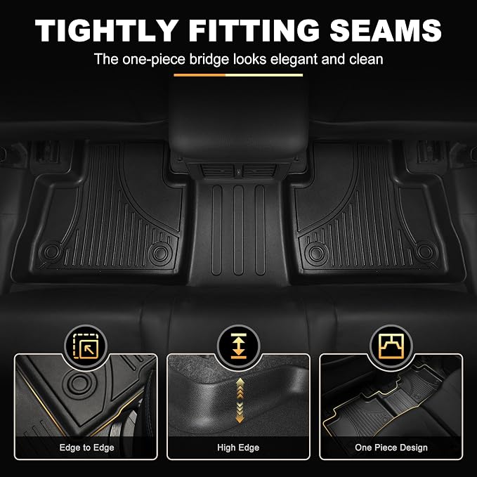 Floor Mats for Mercedes Benz GLE 2016-2019 & ML Class 2012-2015 350/400 | 63 AMG S, All Weather TPE Floor Liners Custom Fit GLE & ML Car Mats, Black
