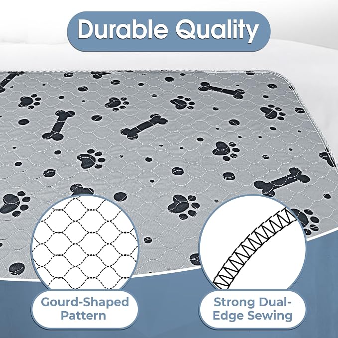 Washable Pee Pads for Dogs 2 Packs 60’’ x 60’’ Reusable Puppy Pads Waterproof Heavy Duty Training Pads for Large Dogs Indoor Puppy Potty Training