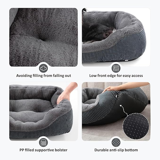 Large Dog Beds Large Sized Dog, Washable Orthopedic Warming Soft Sleeping Durable with Anti-Slip Bottom