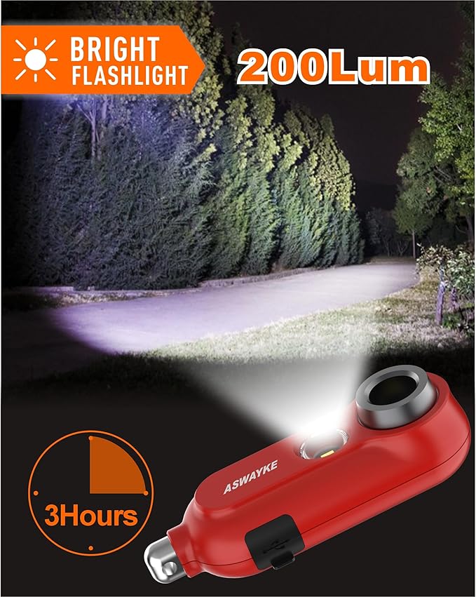 125dB Rechargeable Bear Horn,IPX5 Waterproof & LED Flashlight Bear Deterrent Device for Hiking, Camping, Outdoor Survival-Red