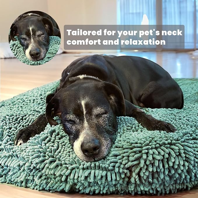Muddy Mat® Cloud K-9 Bed for Dogs & Cats, Soft & Relaxing Donut Dog Bed, Chenille Material, Removable Cover, Washable & Dryer Safe–Seafoam Green Small(25'x25')