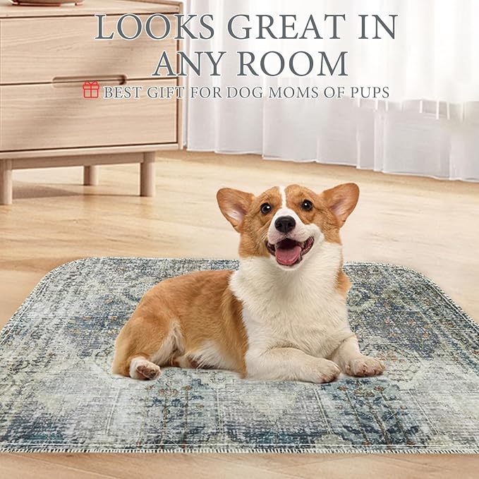 Homimp Washable Pee Pads for Dogs, 4 Pack Reusable Puppy Pads Waterproof,Absorbent and Leakproof Dog Pee Pads,Non Slip Puppy Training Pads, Pet Mat for Floor, Crate, Couch, Whelping, Grey 18"x24"