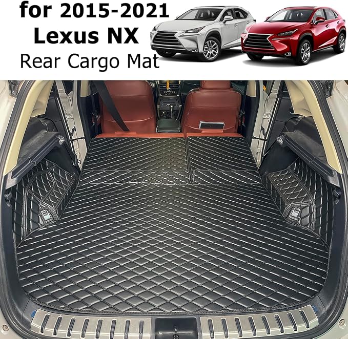 Cargo Mat for 2015-2021 Lexus NX200t NX300 NX300H Trunk Mat ＆ Rear Backrest Mat Cargo Liners All Weather Waterproof