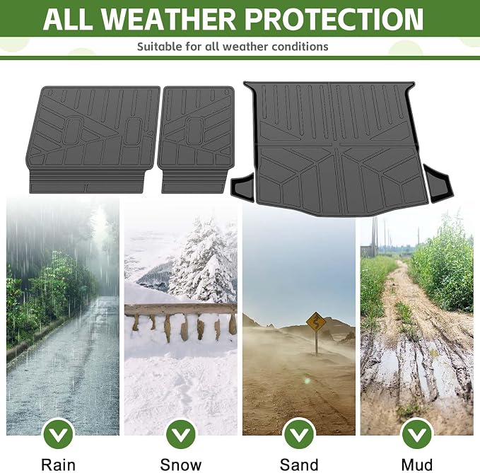 Cargo Liners for 2020-2025 Ford Escape Trunk Mat with Seat Back Cover Accessories, All Weather Rear Cargo Mat Backrest Protector for 2020 2021 2022 2023 2024 2025 Escape