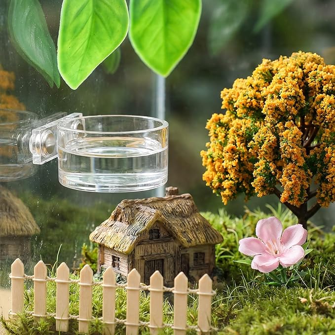 Jumping Spider Feeding Dish with Tweezers, Tiny Magnetic Water Bowl Spider Enclosure Accessories 1 PCS 4x2cm