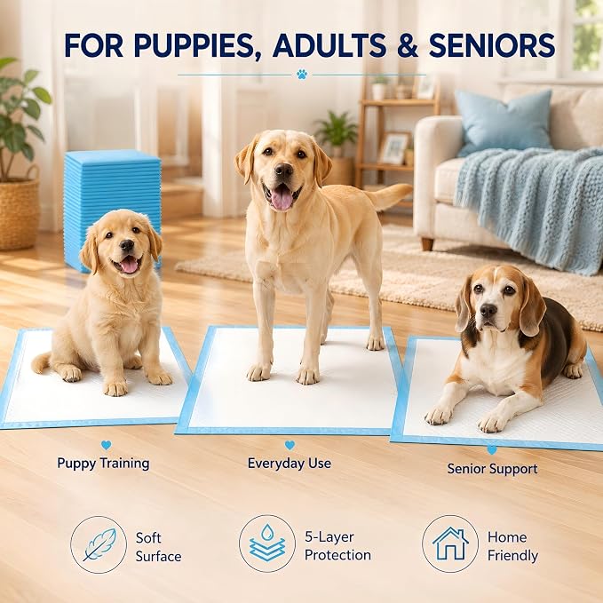 Boscute Super Absorbent & Leak-Proof Jumbo Size 36"x36" Pet Training Dog Pee Pads, Thicken Quick Dry Disposable Puppy Pee Pads, Potty Training Pads for Dogs Cats, Rabbits