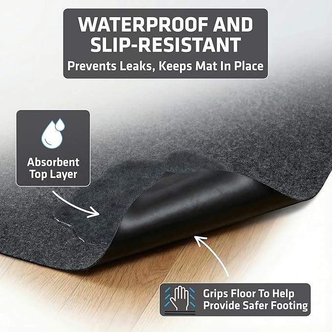 Drymate 2-Pack Jumbo Dog Playpen Mat (60x74), Absorbent, Waterproof, Slip-Resistant, Machine Washable, Reusable Puppy Pad for Training, Whelping, Housebreaking, Incontinence, Crate, Kennel (USA Made)