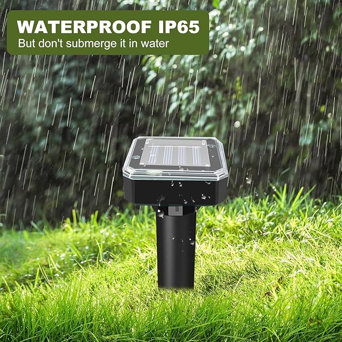 8 Pack Ultrasonic Mole Repellent,Solar Powered Gopher Mole Repellent Stakes for Chipmunks,Snake,Gophers,Voles,Waterproof Sonic Moles Deterrent for Outdoor House (8 Pack)
