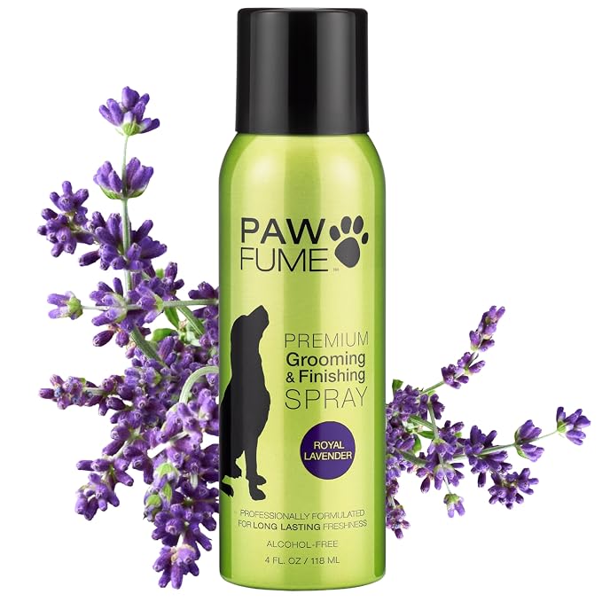 PAWFUME Dog Detangler Grooming Spray, Royal Lavender, 1-Pack | Hypoallergenic alcohol-free spray detangles, moisturizes and freshens coats, Dog Necessities for coat and fur care