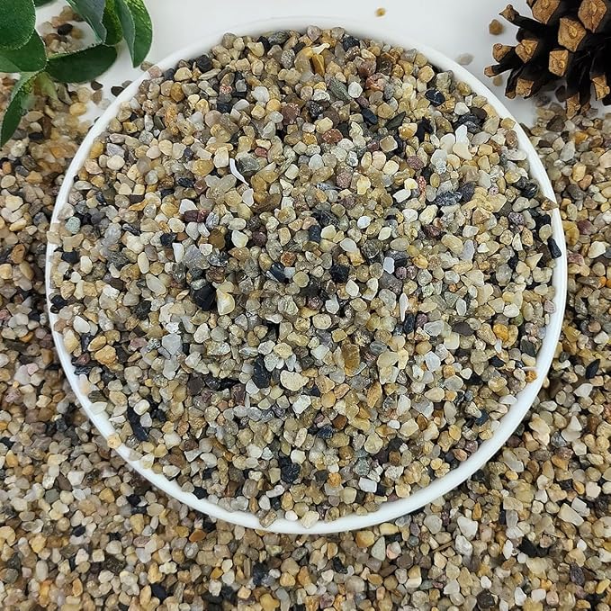 YISZM 20lbs Aquarium Gravel, 1/8"(2-4mm) Natural River Rocks Succulent Cactus Pea Gravel for Plants, Fish Tank, Decorative Pebbles for Gardening, Flower Pots, Vase Fillers, Landscaping