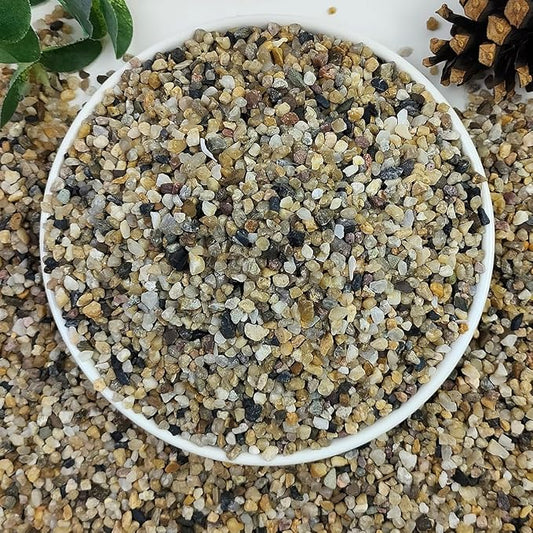 YISZM 5lbs Aquarium Gravel, 1/8"(2-4mm) Natural River Rocks Succulent Cactus Pea Gravel for Plants, Fish Tank, Decorative Pebbles for Gardening, Flower Pots, Vase Fillers, Landscaping