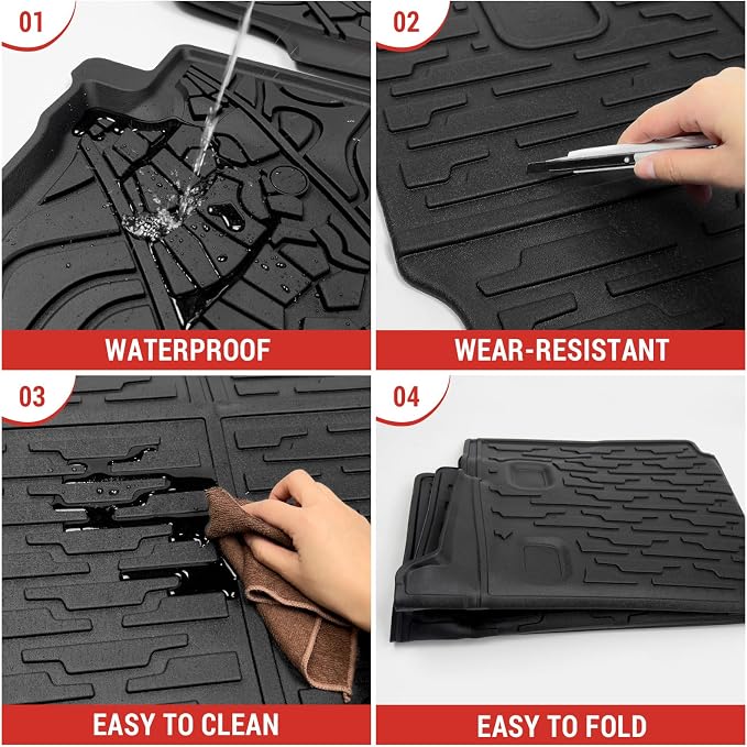 Cargo Mat with Floor Mat Compatible with 2021-2025 Jeep Wrangler JL Unlimited 4XE 4 Door, Floor Liner Seat Back Cover TPE Rear Cargo Liner for 2024 Jeep Wrangler JL/JLU Accessories