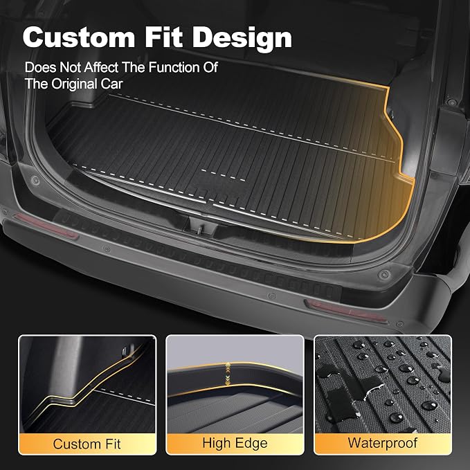 AOMSAZTO 2025 Cargo Mat: All Weather Cargo Liner Compatible with Toyota RAV4 (Include Hybrid) 2019-2025 Waterproof Trunk Mat TPE 3D Heavy Duty Rear Trunk Tray