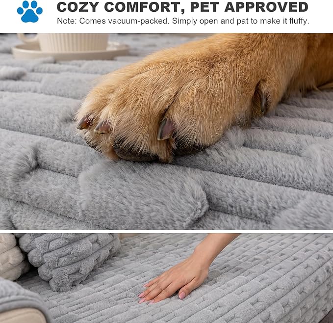 FUANGUI Waterproof Couch Cover for Dogs, Washable Pet Couch Covers for Sofa | Soft Cat Dog Bed Cover Non-Slip Couch Covers for 3 Cushion Couch Sofa Pet Friendly
