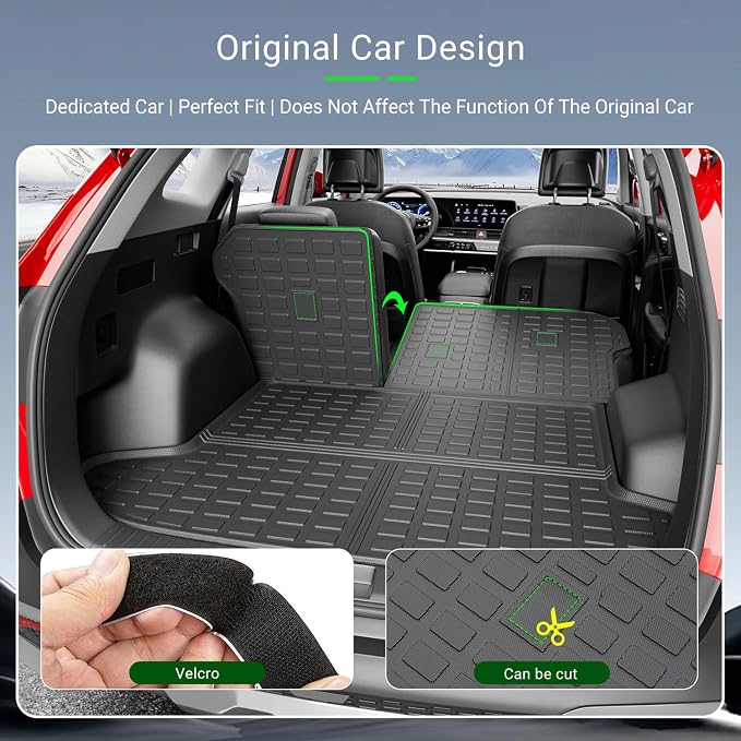xipoqix Cargo Mat Backrest Mat Compatible with 2023-2026 Kia Sportage (Not PHEV) Cargo Liner Back Seat Protector TPE Replacement for 2023-2026 Kia Sportage Accessories (Trunk Mat+Backrest Mats)