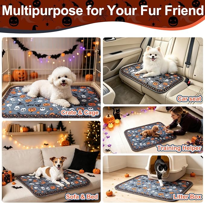 BEAUTYZOO Reusable Puppy Pads,Washable Pee Pads for Dogs,Non Slip Wee Wee Pad for Potty Training,Thick Heavy Absorbent Underpads for Playpen,Bed,Sofa,Crate,Travel & Outdoor, 24"" x 36""