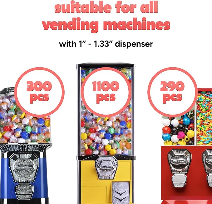Vending Machine Capsules with Toys - 100 Pcs of 1.1 Inch Tiny Frosty Clear-Colored Acorn Capsules and Mini Ninja Warriors Figurines for Kids - Plastic Capsules for Toys Bulk - Easter Basket Stuffers