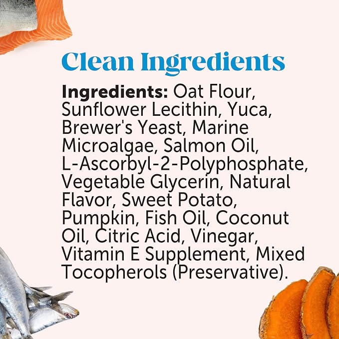 Wild Alaskan Salmon Oil for Dogs Omega 3 Fish Oil Chews - Skin + Coat Supplement for Itchy Skin Relief, Dry Skin, Hot Spots + Shedding Control - Supplements with Vitamin E + Vitamin C (Salmon, 90 Ct)