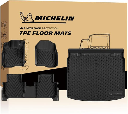 Michelin Vehicle Mats, Premier Series All-Weather TPE Custom Fit Liner for Honda CR-V Gasoline & Hybrid & e:FCEV 2023-2026 Floor Mats (4 Piece)