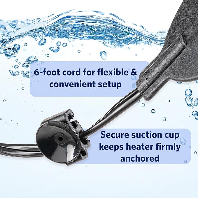 Hydor Betta Bowl Slim Fish Tank Heater, 4-watt, Measures 3" Round, Black; for Tanks 1-2.5 gallons