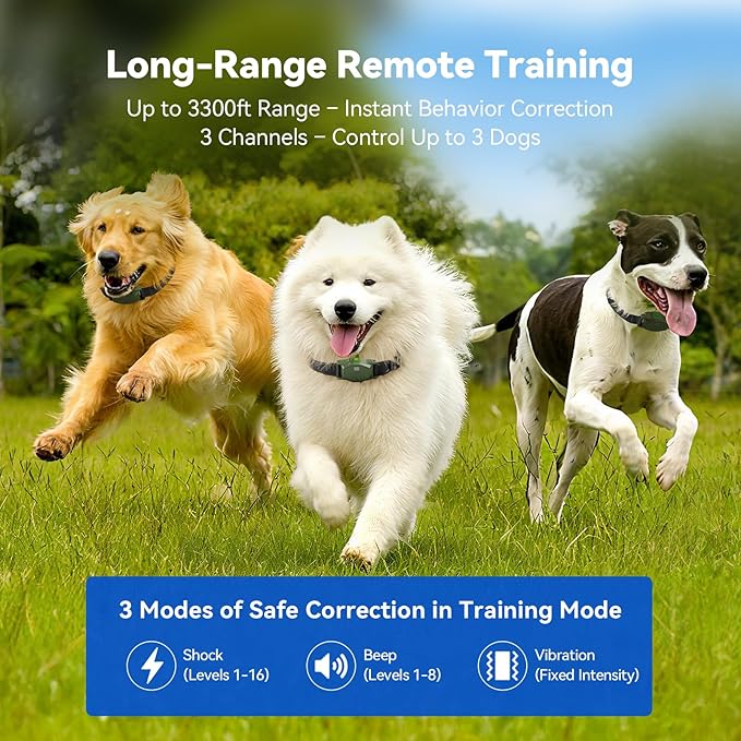 Wireless Dog Fence - Portable Electric Fence, Dog Training Collar, Perimeter Containment System with Adjustable Radius up to 656 ft in Open Areas, Waterproof Rechargeable (Olive Green - for 1 Dog)