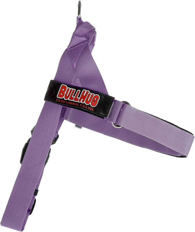 Adjustable Dog Harness– No Pull, No Choke – for English Bulldogs, French Bulldogs, Pugs & Broad-Chested Breeds – Easy, Safe Walks (Purple, Large)