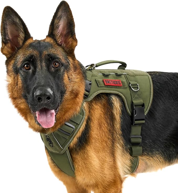 OneTigris No Pull Tactical Dog Harness for Medium Large Dogs | Reflective K9 Working Easy Control Vest – Adjustable Dog Harness with Hook & Loop Panels for Walking, Hiking & Training