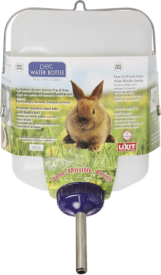 Lixit All-Weather Rabbit Water Bottle,64oz,(Pack of 12)