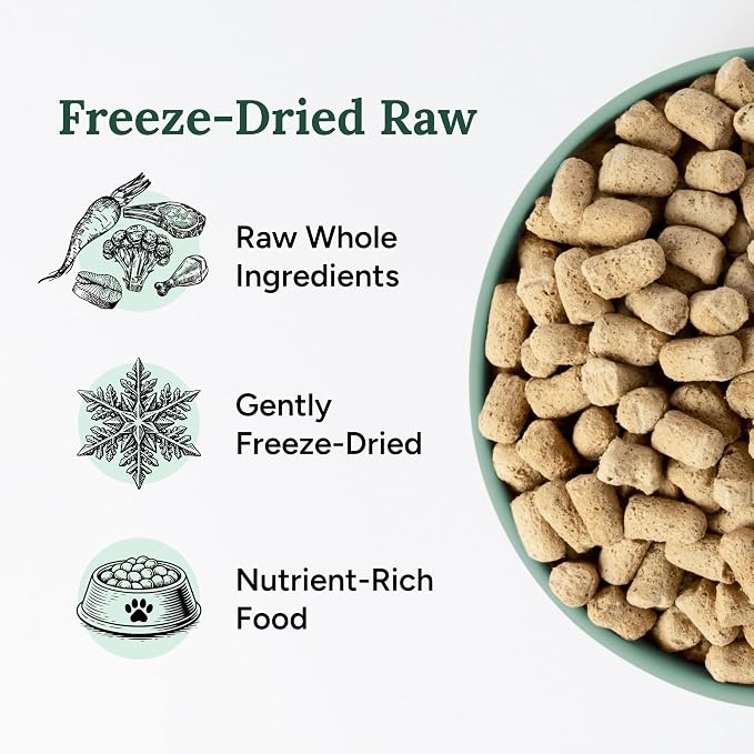 360 Pet Nutrition Freeze-Dried Raw Dog Food – Multi-Protein with Beef, Chicken, Fish, Liver & Organs, High Protein, Omega-3s, Fruits, Veggies & Superfoods, Grain-Free, No Fillers, 3 lb – Made in USA