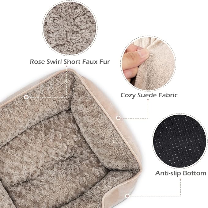 X-Large Dog Bed for Large Medium Small Dogs Rectangle Washable Dog Bed, Orthopedic Dog Bed, Soft Calming Sleeping Puppy Bed Durable Pet Cuddler with Anti-Slip Bottom XL(35"x25"x10")