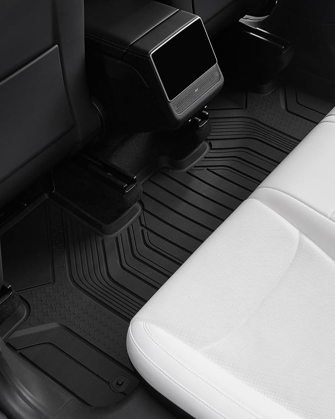 3W 2025 2026 Tesla Model Y Juniper Only for 5 Seat Floor Mats with Rear Cargo Mat & Backrest Mat TPE Anti-Slip All Weather Accessories, Vigormold™
