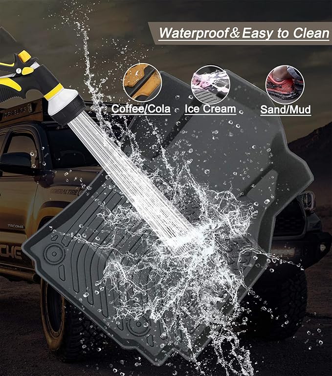 Aiqiying Floor Mats Compatible with Toyota Camry 2007-2011＆ 2012-2017,All Weather Carpet Protector 3D Waterproof Durable Odorless Custom-Fit FrontRear Rows Full Set TPE Car Liners Accessories