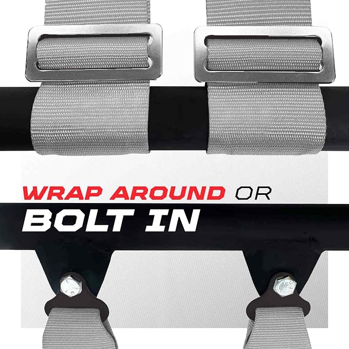 1pc Silver 5 Point Harness for Bucket Seat, Latch Release, 9 Color Options, Racing Harness 5 point, Race Car, UTV, RZR [6009A4]
