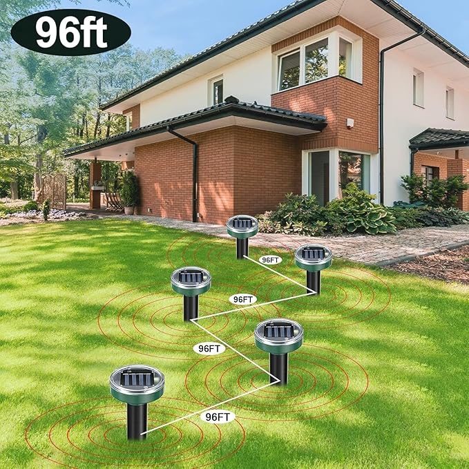 12Pcs Snake Repellent for Yard, Mole Repellent, Solar Ultrasonic Groundhog Gopher, Skunk, Vole, Rabbit, Rodent,Repellent Outdoor for Lawn Garden & Yard