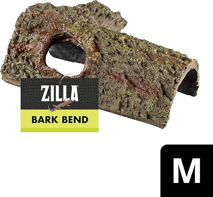 Zilla Pet Reptile Bark Bends Terrarium Decor, Medium,Brown