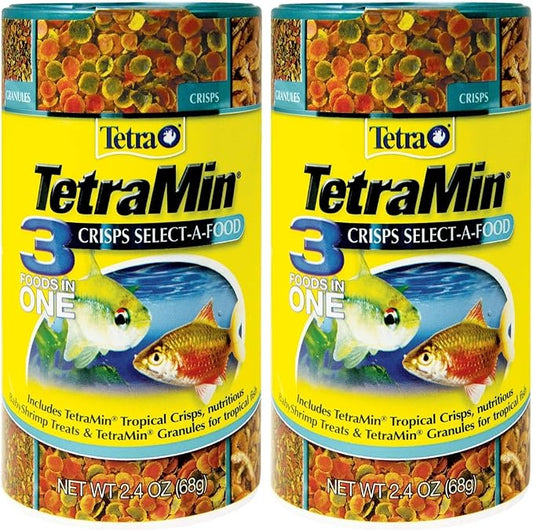 TetraMin Crisps Select-A-Food 2.4 Ounces, Fish Food, Variety Pack (77037) (Pack of 2)