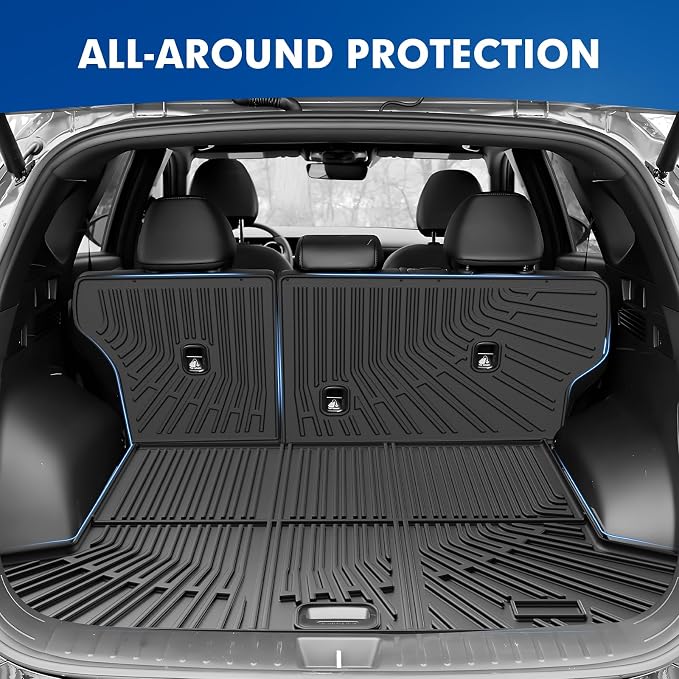 Mixsuper Cargo Liner for Hyundai Tucson 2022-2025 2026 Gas (Non for Hybrid& Plug-in Hybrid), All Weather Trunk Mat Backrest Mat TPE Back Seat Cover Protector for Tucson Accessories