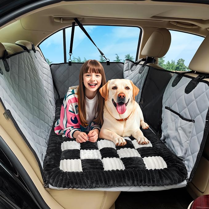 Dog Car Bed Mat Non-Slip Backseat Extender Dog Bed 56" x28.7" | Travel Bed for Dogs，Chew-Resistant, Easy Clean & Scratch-Proof, Comfort Design, Fits Trucks/Sedans/SUVs