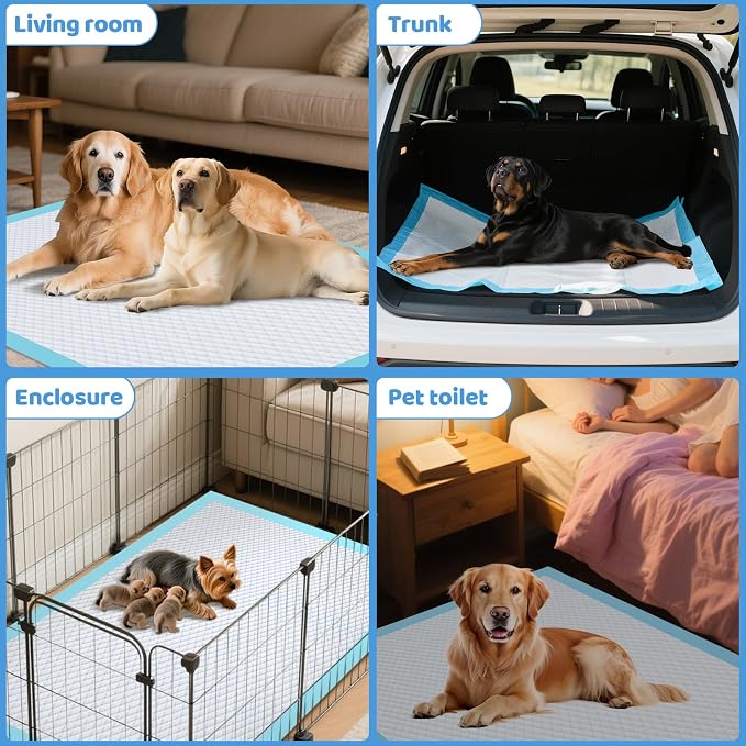 Gimars 130G Thicker Extra Large 36in x 51in Puppy Pads – XL Dog Pee Pads with Reinforced Edges for Large Breeds & Multi-Dog Homes, 100% Leakproof, 48H Absorption, Indoor Training & Floor Protection