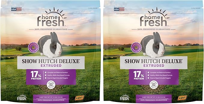 Blue Seal Fresh Show Hutch Deluxe 17 Rabbit Food - Resealable Packaging to Hold in Freshness, Promotes a Healthy Digestive System and Proper Intake - 4.5 LB Bag (Pack of 2)