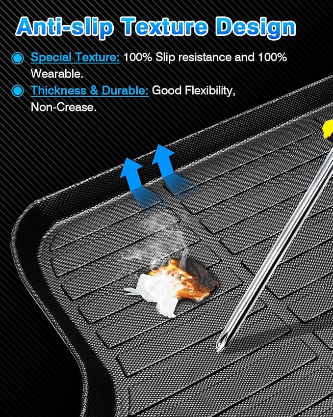 Cartist Cargo Liner Compatible with 2018-2023 2024 2025 Audi Q5 / SQ5 (No Hybrid Models) All Weather Trunk Mat High Side Waterproof Black TPE
