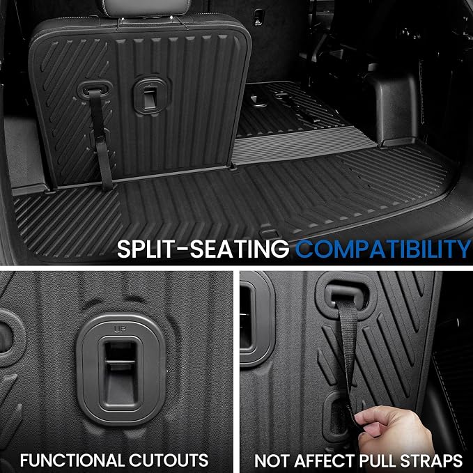 Cargo Mat with Backrest Mats 2-in-1 for 2021-2024 2025 2026 Kia Sorento 6/7 Seats Car Mat Accessories, All Weather TPE Interior Trunk Cargo Liner(Cargo Mat with Backrest Mats)