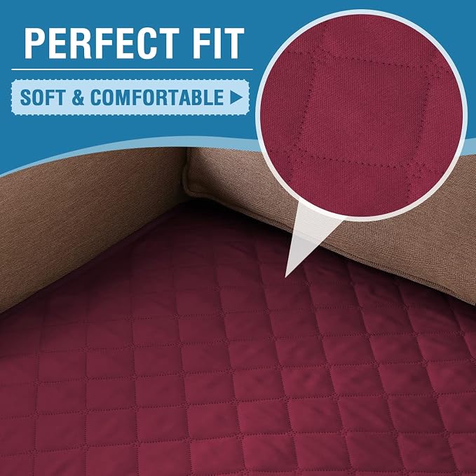 H.VERSAILTEX Couch Cover for Dogs Washable 100% Waterproof Sofa Cushion Cover Dog Bed Cover Non-Slip Pet Blanket for Sofa Cushion Protector, 35" x 82", Burgundy
